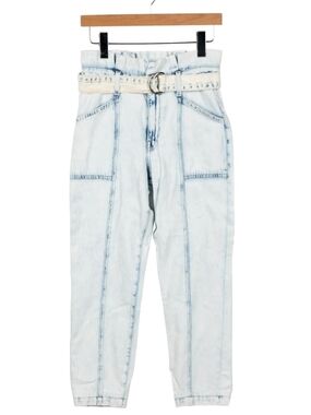 Jonathan Simkhai Standard Ace Paperbag Jeans 24 Organic Cotton Acid Wash Boho 80